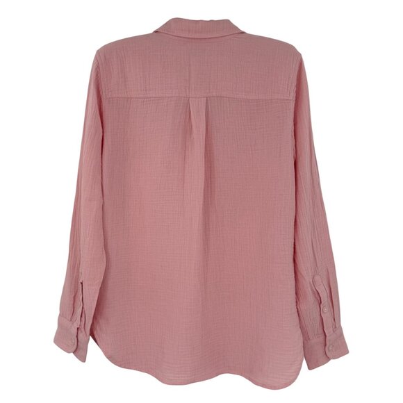 NWT J.Crew Pink Crinkle Gauze Cotton Coastal Granddaughter Button Down Top XS - Picture 9 of 16
